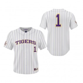 #1 LSU Tigers ProSphere Baseball Jersey White