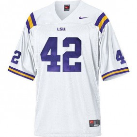 Youth LSU Tigers #42 Michael Ford White Football Jersey