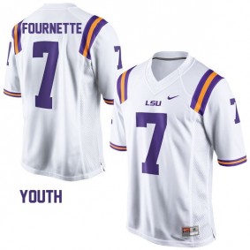 Youth LSU Tigers #7 Leonard Fournette White Football Jersey