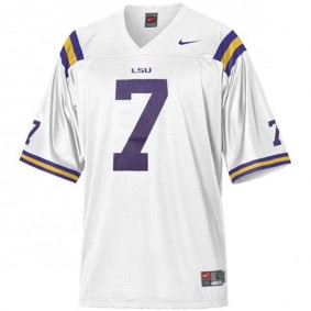 Youth LSU Tigers #7 Patrick Peterson White Football Jersey