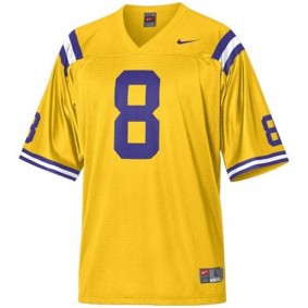 Youth LSU Tigers #8 Zach Mettenberger Gold Football Jersey