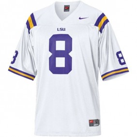 Youth LSU Tigers #8 Zach Mettenberger White Football Jersey