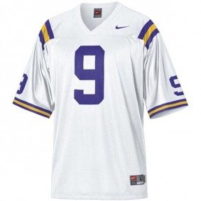 Youth LSU Tigers #9 Jordan Jefferson White Football Jersey