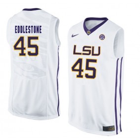 LSU Tigers #45 Brandon Eddlestone White College Basketball Jersey