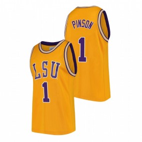 LSU Tigers Xavier Pinson 2022 Gold College Basketball Men Jersey